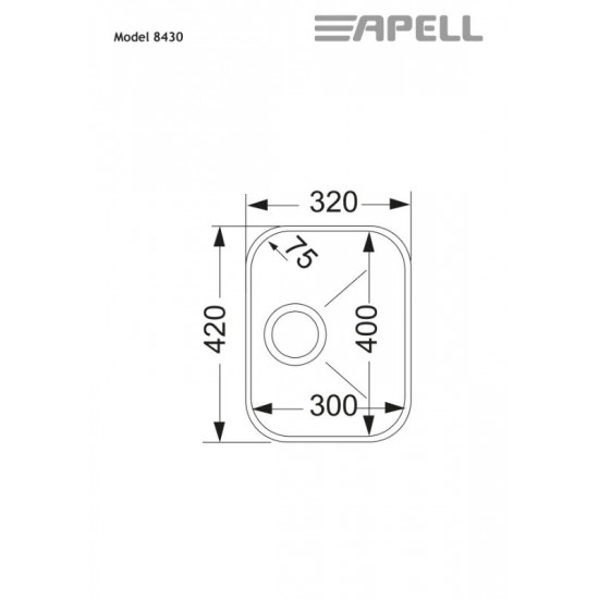 Νεροχύτης Υποκαθήμενος Apell Ferrara 8430-110 32x42 Inox Σατινέ Νεροχύτης Υποκαθήμενος Apell Ferrara 8430-110 32x42 Inox Σατινέ