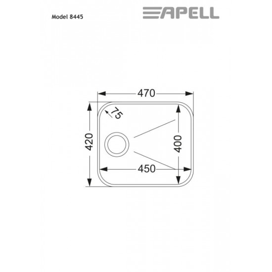 Νεροχύτης Υποκαθήμενος Apell Ferrara 8445-110 47x42 Inox Σατινέ Νεροχύτης Υποκαθήμενος Apell Ferrara 8445-110 47x42 Inox Σατινέ