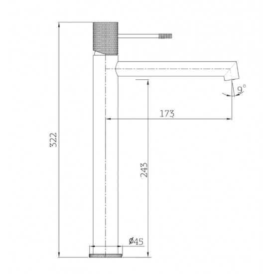 Μπαταρία Νιπτήρος Ψηλή Orabella Terra 10182 Gun Metal Με Βαλβίδα Clic Clac