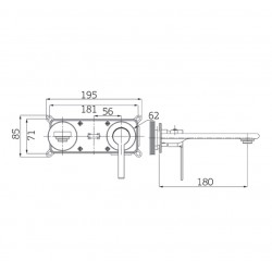 Μπαταρία Νιπτήρος Εντοιχισμού Orabella Elegance 10218 Μαύρο Ματ 