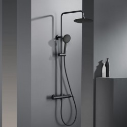 Στήλη Ντουζ Με Στρόγγυλη Κεφαλή Orabella Imperial 10238 Black Matt 88-118cm