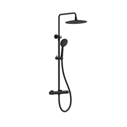 Στήλη Ντουζ Με Στρόγγυλη Κεφαλή Orabella Imperial 10238 Black Matt 88-118cm