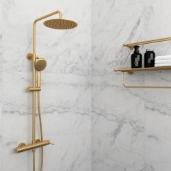 Στήλη Ντουζ Με Στρόγγυλη Κεφαλή Orabella Terra 10250 Brushed Gold 88-118cm