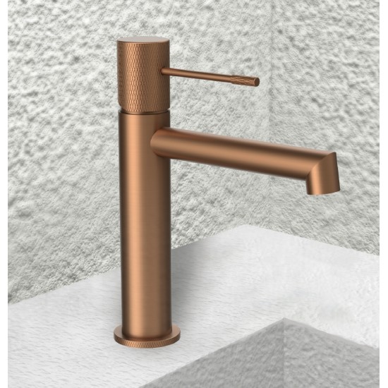 Μπαταρία Νιπτήρος Orabella Terra 10251 Rose Gold Με Βαλβίδα Clic Clac