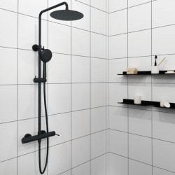 Στήλη Ντουζ Με Στρόγγυλη Κεφαλή Orabella Preciosa 10264 Black Matt 88-118cm