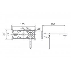 Μπαταρία Νιπτήρος Εντοιχισμού Orabella Marea 10279 Χρωμέ 