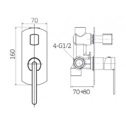 Μίκτης εντοιχισμού Orabella Marea 10280 Χρωμέ 2 Εξοδων