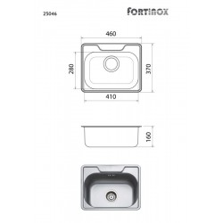 Νεροχύτης Ένθετος Fortinox Valley 25046-110 46x37 Inox Σατινέ 