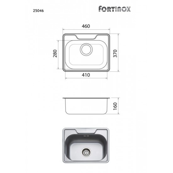 Νεροχύτης Ένθετος Fortinox Valley 25046-110 46x37 Inox Σατινέ Νεροχύτης Ένθετος Fortinox Valley 25046-110 46x37 Inox Σατινέ