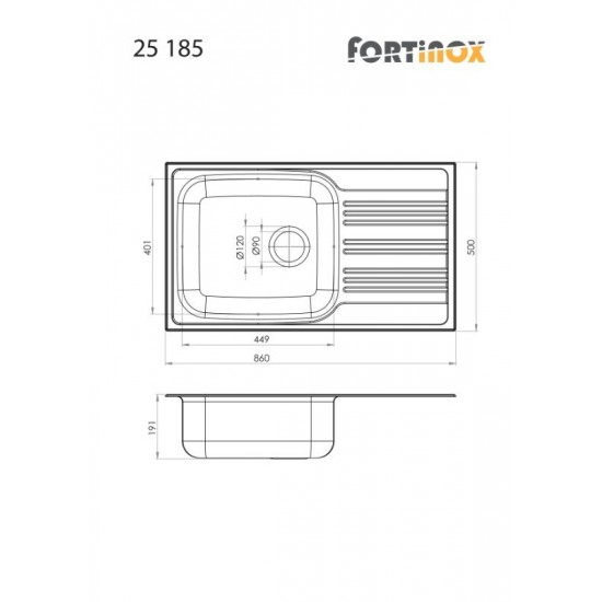 Νεροχύτης Ένθετος Fortinox Valley 25185-110 86x50 Inox Σατινέ Νεροχύτης Ένθετος Fortinox Valley 25185-110 86x50 Inox Σατινέ