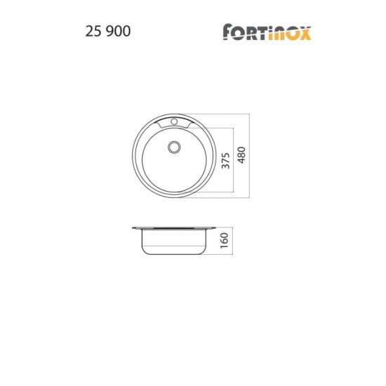 Νεροχύτης Ένθετος Ανοξείδωτος Fortinox Valley 25900-110 Ø48 cm Inox Σαγρέ Νεροχύτης Ένθετος Ανοξείδωτος Fortinox Valley 25900-110 Ø48 cm Inox Σαγρέ