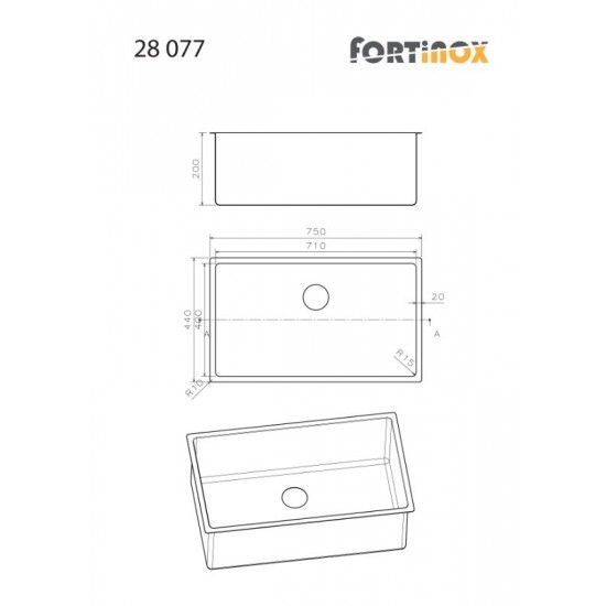Νεροχύτης Υποκαθήμενος Apell Scuadro 28077-110 75x44 Inox Σατινέ
