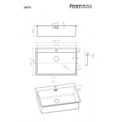 Νεροχύτης Ένθετος Fortinox Scuadro 29075-110 76x50.5 Inox Σατινέ 