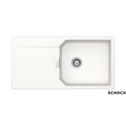 Ένθετος Νεροχύτης Γρανιτένιος Συνθετικός Schock Cristalite Manhattan 100x51cm με μια Γούρνα και Πάγκο Εργασίας Superwhite