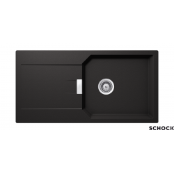 Ένθετος Νεροχύτης Γρανιτένιος Συνθετικός Schock Cristalite Manhattan 100x51cm με μια Γούρνα και Πάγκο Εργασίας Nero