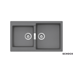 Ένθετος Νεροχύτης Γρανιτένιος Συνθετικός Schock Cristalite Manhattan 86x50cm με 2 Γούρνες Croma