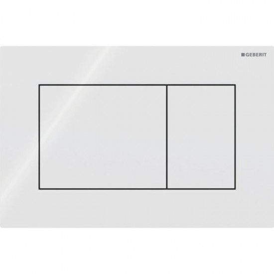 Πλακέτα Χειρισμού GEBERIT SIGMA 01 115.660.11.1 Λευκή Γυαλιστερή Διπλή Τετραγωνισμένη