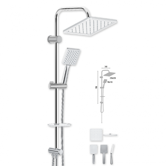 Στήλη Ντους Χωρίς Μπαταρία 95εκ. Duscheline Quart DM-7040 Χρωμέ Ματ Στήλη Ντους Χωρίς Μπαταρία 95εκ. Duscheline Quart DM-7040 Χρωμέ Ματ