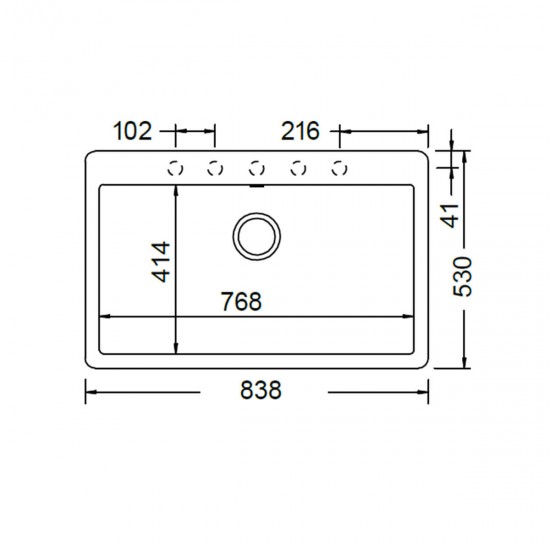 Ένθετος Νεροχύτης 83,8x53cm Schock Cristadur Mono 15090-1442 Silverstone (Γκρι)