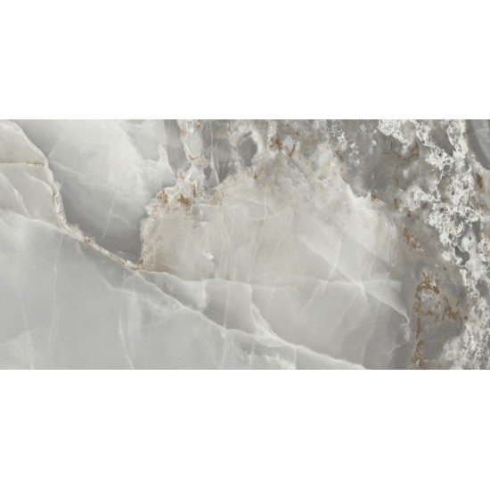 Πλακάκι Agate Grey Pulido Α' 60Χ120 Γκρι Γυαλιστερό Μαρμαριζέ