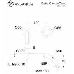 Outlet Μπαταρία Νιπτήρος Eletta Tecno Εντοιχιζόμενη 167954-100 Χρωμέ