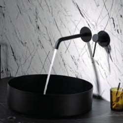 Μπαταρία Νιπτήρα Εντοιχισμού Αναμεικτική Excel Minimal Black Matt 170125112 Μαύρο Ματ