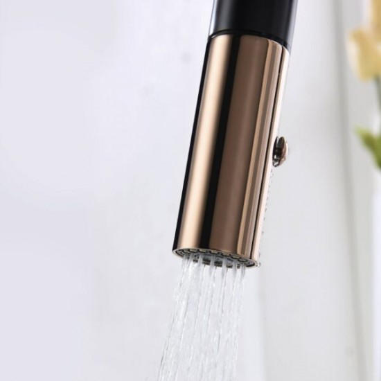 Μπαταρία Κουζίνας Με Αποσπώμενο Ντουζάκι Excel Rozario Black Matt - Rose Gold 172135102