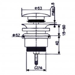 Βαλβίδα Νιπτήρα Ορειχάλκινη Excel 174000100 Με Υπερχείλιση