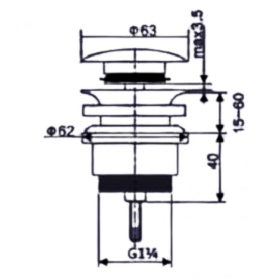 Βαλβίδα Νιπτήρα Ορειχάλκινη Excel 174000100 Με Υπερχείλιση
