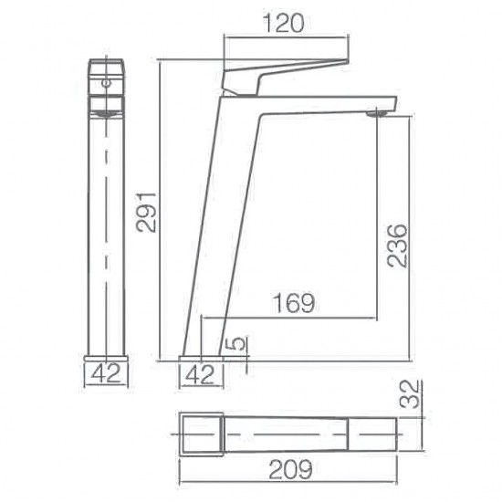 Μπαταρία Νιπτήρος IMEX ART BDAR025-3 Ψηλή Χρωμέ
