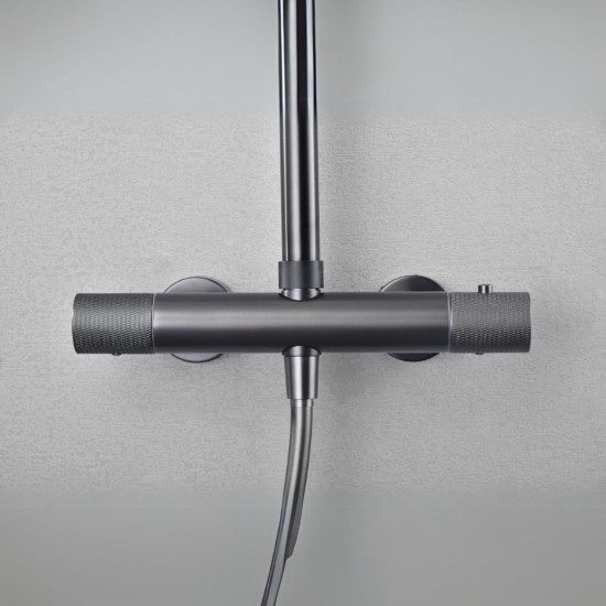 Στήλη Ντουζ 2 Εξόδων IMEX LINE BDD038/BGM Black Gun Metal Στήλη Ντουζ 2 Εξόδων IMEX LINE BDD038/BGM Black Gun Metal