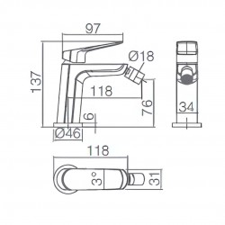 Μπαταρία Μπιντέ IMEX BELGICA BDZ044-2 Χρωμέ 