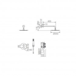 Μίκτης Εντοιχισμού 2 Εξόδων IMEX LINE GTD038/BGM Θερμοστατική Black Gun Metal