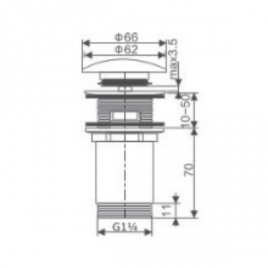 Βαλβίδα Νιπτήρα Ορειχάλκινη Excel 174000101 Με Υπερχείλιση
