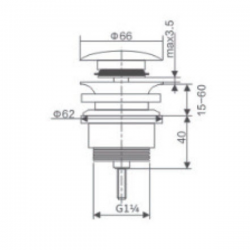 Βαλβίδα Νιπτήρα Ορειχάλκινη Excel White Matt 174000103 Με Υπερχείλιση Λευκό Ματ