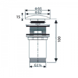Βαλβίδα Νιπτήρα Πλαστική Excel 174000104 Χωρίς Υπερχείλιση
