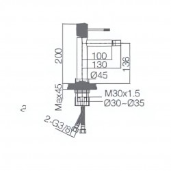 Μπαταρία Μπιντέ IMEX LINE BDD038-2NG Μαύρο Ματ