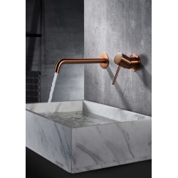 Μπαταρία Νιπτήρος Εντοιχιζόμενη Μικτική IMEX MONZA GLM039/ORC Ροζ Χρυσό Ματ/ Χαλκού