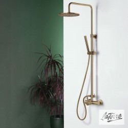 Στήλη Ντουζ 2 Εξόδων με Μπαταρία, Ρυθμιζόμενη 83-144 cm La Torre New Tech 12065-221 Μπρονζέ