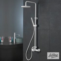 Στήλη Ντουζ 2 Εξόδων με Μπαταρία La Torre New Tech Ρυθμιζόμενη 12065-300 White