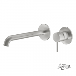 Μπαταρία Νιπτήρος Eντοιχισμού 2 Οπών La Torre Elle 316 Mε Βαλβίδα Clic-Clac 35032-111 Inox