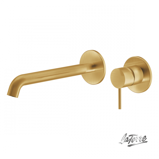Μπαταρία Νιπτήρος Eντοιχισμού 2 Οπών La Torre Elle 316 Gold Brushed