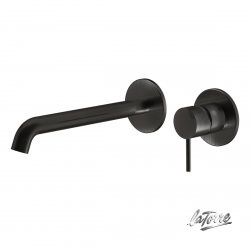 Μπαταρία Νιπτήρος Eντοιχισμού 2 Οπών La Torre Elle 316 Μαύρη 35032-411 Black Brushed