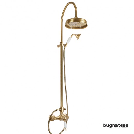 Στήλη Ντουζ με Μπαταρία Ρυθμιζόμενη 92-125cm Bugnatese Oxford Bronze-White