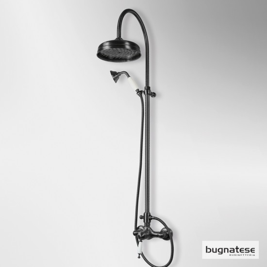 Στήλη Ντουζ με Μπαταρία Ρυθμιζόμενη 92-125cm Bugnatese Oxford Black Matt Στήλη Ντουζ με Μπαταρία Ρυθμιζόμενη 92-125cm Bugnatese Oxford Black Matt