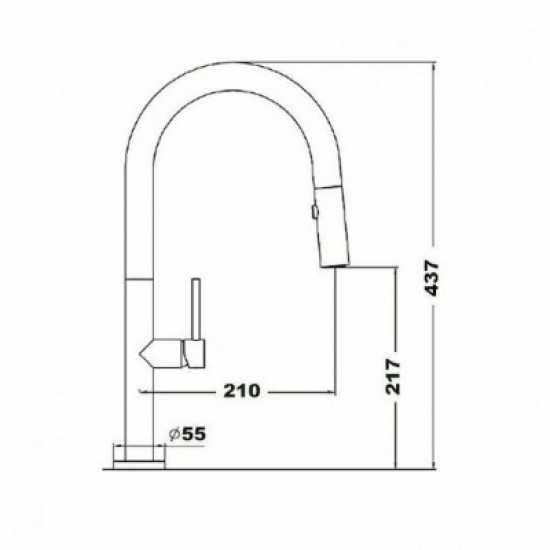 Μπαταρία Κουζίνας Orabella Vertigo 20111 Black Matt Με Αποσπώμενο Ντουζ 