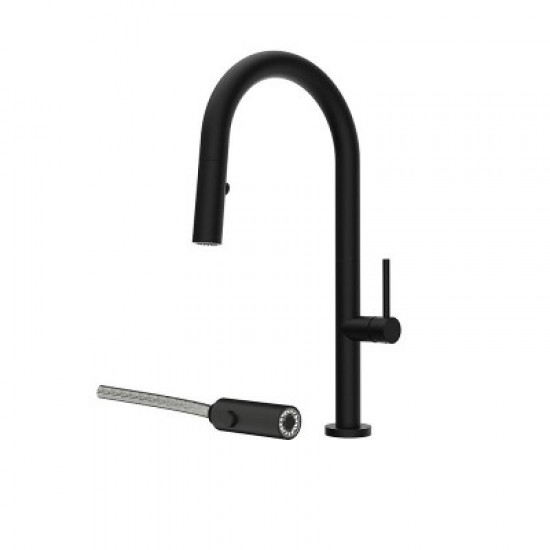 Μπαταρία Κουζίνας Orabella Vertigo 20111 Black Matt Με Αποσπώμενο Ντουζ 