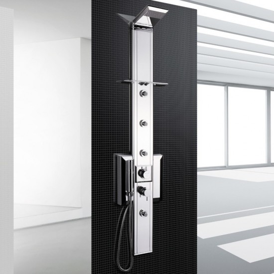 Στήλη Ντουζ Υδρομασάζ Θερμομικτική Dolce Vita Prisma 140 CR από Μασίφ Αλουμίνιο με χρωματοθεραπεία 3 χρωμάτων 3 Εξόδων (Ντουζ Κεφαλής - 4 Jet Υδρομασάζ - Τηλέφωνο) Στήλη Ντουζ Υδρομασάζ Θερμομικτική Dolce Vita Prisma 140 CR από Μασίφ Αλουμίνιο με χρωματοθεραπεία 3 χρωμάτων 3 Εξόδων (Ντουζ Κεφαλής - 4 Jet Υδρομασάζ - Τηλέφωνο)