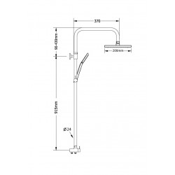 Στήλη Ντουζ Ορειχάλκινη Modea by Viospiral Με Κολώνα 100-135 εκ. Riviera 00-2963 Μαύρη Ματ Τετραγωνισμένη 2 Εξόδων χωρίς Μπαταρία με Κολώνα Ρυθμιζόμενου Ύψους, Ανακλινόμενη Κεφαλή Nτους 20Χ20, Τηλέφωνο με Ρυθμιζόμενη Βάση και Σπιράλ