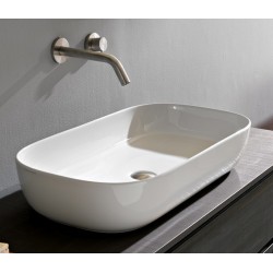 Επικαθήμενος Νιπτήρας Πορσελάνης Scarabeo Glam 76 x 39 εκ. με Αντιμικροβιακή Επίστρωση 1803-300 Λευκός